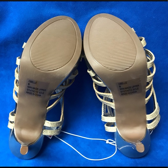 Sugar strappy gold shimmer heels - Picture 7 of 7